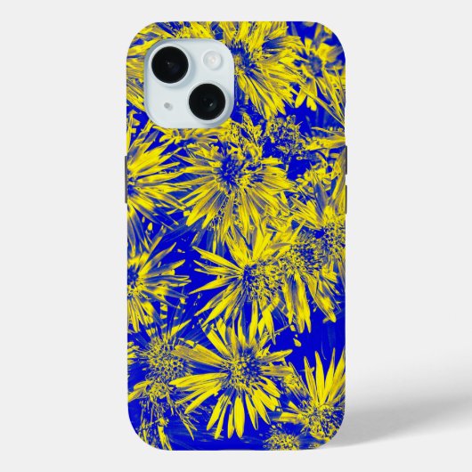 青背景の黄色い花 Case-Mate iPhoneケース (裏面)
