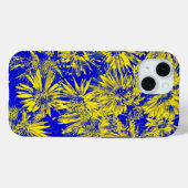 青背景の黄色い花 Case-Mate iPhoneケース (裏面 (横))
