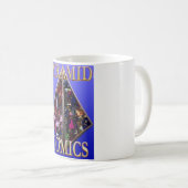 青背景のPyramid Comicsマグカップ コーヒーマグカップ (正面右)