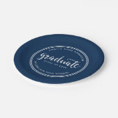 青脚本・白ストライプ人卒業生 ペーパープレート (アングル)