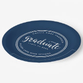 青脚本・白ストライプ人卒業生 ペーパープレート (アングル)