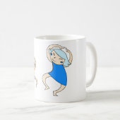 青膨らまされた猿のダンス コーヒーマグカップ (正面右)