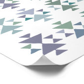 青自然緑の幾何三角形パタアステカーン ポスター (角)