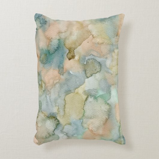 青自然緑抽象芸術水色 アクセントクッション (正面(垂直))