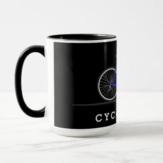 青自転車の文字科 マグカップ (左)