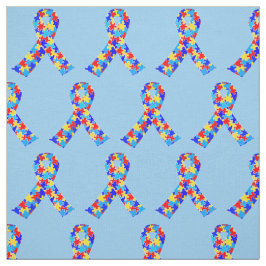 青自閉症啓発リボン ファブリック