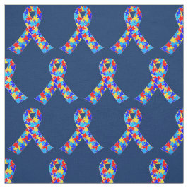 青自閉症啓発リボン ファブリック