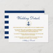 青航海のいかりの結婚詳細挿入カード エンクロージャーカード (正面/裏面)