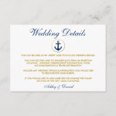 青航海のいかりの結婚詳細挿入カード エンクロージャーカード (正面)