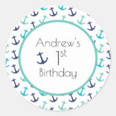 青航海のいかり ラウンドシール (正面)