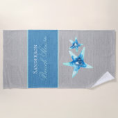 青航海のと灰色 ビーチタオル (正面)