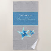 青航海のと灰色 ビーチタオル (正面)