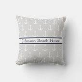 青航海のと白のいかりパターン名 クッション (正面)