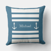 青航海のと白のストライプいかり名 クッション (裏面)