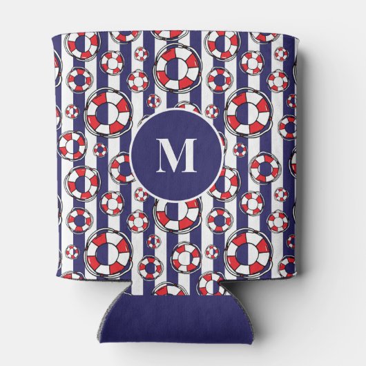 青航海のと白のライフベルストライプト 缶クーラー (裏面)