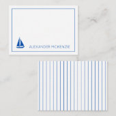 青航海のと白の帆船パーソナライズされた ノートカード (正面/裏面)