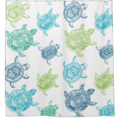 青航海のと緑のウミガメ シャワーカーテン (正面)