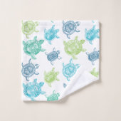 青航海のと緑のウミガメ バスタオルセット (ウォッシュタオル)