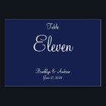 青航海のの結婚座席表表 テーブルナンバー<br><div class="desc">カスタマイズ航海の可能な文字を備えたBlueの結婚座席表テーブルカード</div>