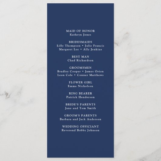 青航海のストライプのハート結婚いかり プログラム (裏面)