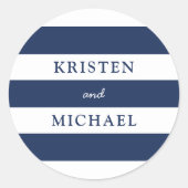 青航海のストライプの結婚色 ラウンドシール (正面)