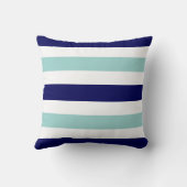 青航海のストライプ色の名前パーソナライズされた クッション (裏面)