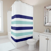 青航海のストライプ色 シャワーカーテン (インサイチュ)
