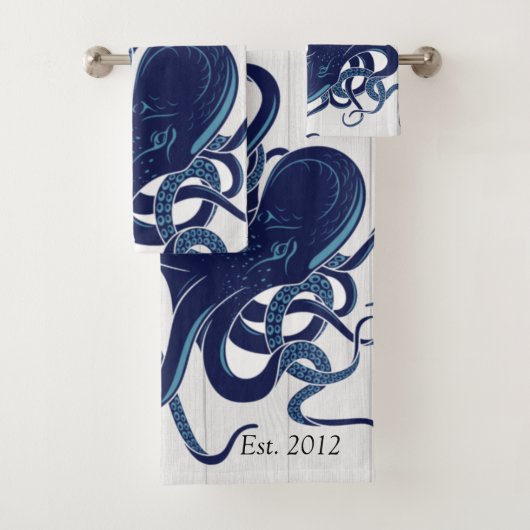 青航海のタコ海岸白木 バスタオルセット (インサイチュ)