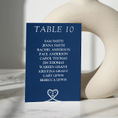 青航海のハートモノグラム結婚の座席表 テーブルナンバー