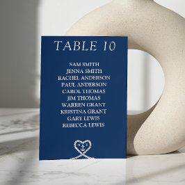 青航海のハートモノグラム結婚の座席表 テーブルナンバー