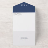 青航海のハートモノグラム結婚カレンダー オールインワン招待状 (外側)