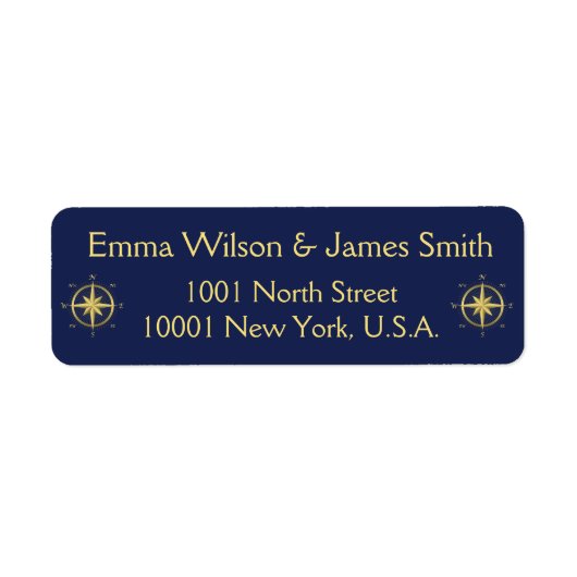 青航海のパーソナライズされた差出人住所ラベル ラベル (正面)