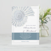 青航海のビーチ貝殻結婚化石 招待状 (スタンド正面)