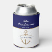 青航海のモダンはっきりしたいかりボート名 缶クーラー (缶正面)