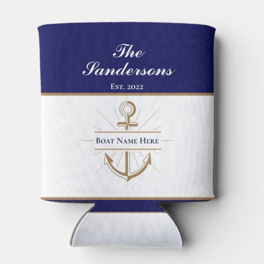 青航海のモダンはっきりしたいかりボート名 缶クーラー (裏面)