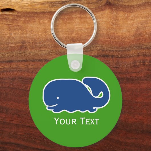 青航海の名門私立校風の鯨パーソナライズされた キーホルダー (裏面)