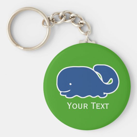 青航海の名門私立校風の鯨パーソナライズされた キーホルダー (正面)