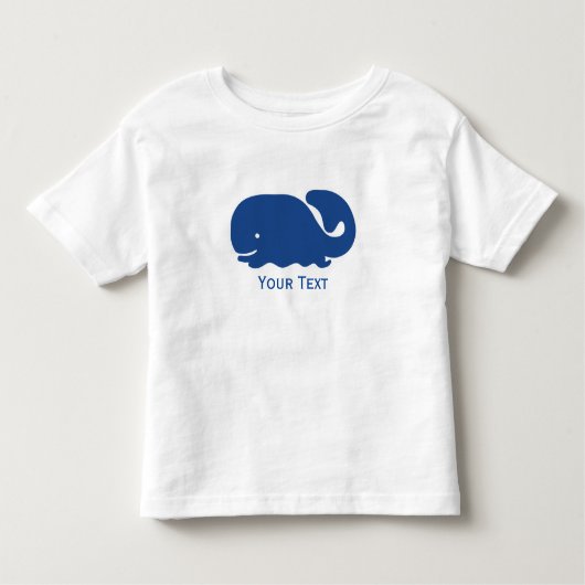 青航海の名門私立校風の鯨パーソナライズされた トドラーTシャツ (正面)
