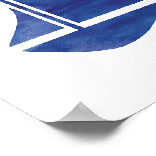 青航海の帆船ウォーター絵画カラー ポスター (角)