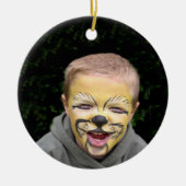 青航海の帆船ストライプ写真 セラミックオーナメント (正面)