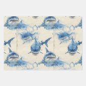 青航海の水色デザイン ラッピングペーパーシート (正面3)