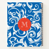 青航海の王室の色の壁紙渦モノグラム ノートブック (裏面)