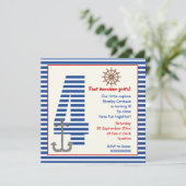 青航海の白い帆船4歳の誕生日パーティー 招待状 (スタンド正面)