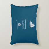 青航海の白の帆船 アクセントクッション (正面(垂直))
