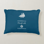 青航海の白の帆船 アクセントクッション (裏面)