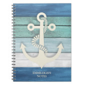 青航海の白の木動揺して材いかり ノートブック (正面)