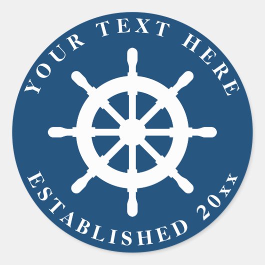 青航海の白の船結婚輪 ラウンドシール (正面)