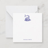 青航海の白ヴィンテージ海モンスターフィッシュ ノートカード (正面)