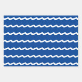 青航海の白海波モダン模様 ラッピングペーパーシート (正面2)