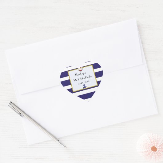 青航海の白結婚お感謝してい前 ハートシール (封筒)